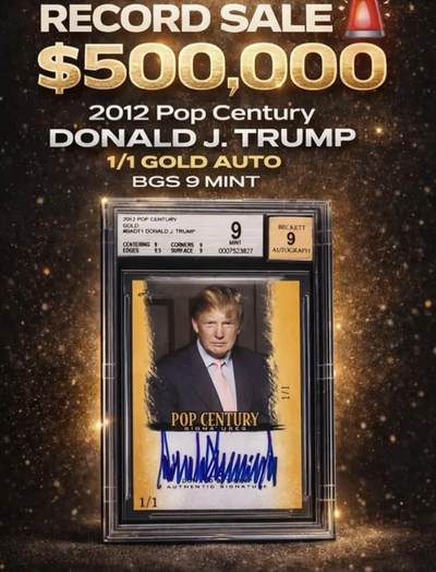 谁买的？懂王1/1金折“新秀”签字卡以50万美元的价格成交