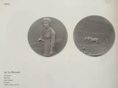 法国1904年法兰西章牌之友协会SAMF限量铜章“收获”MS63。