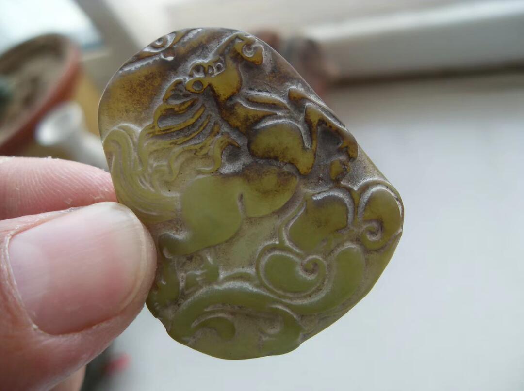 古董级老玉牌子，马踏祥云！！