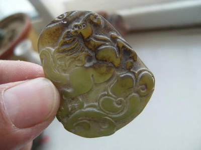 古董级老玉牌子，马踏祥云！！