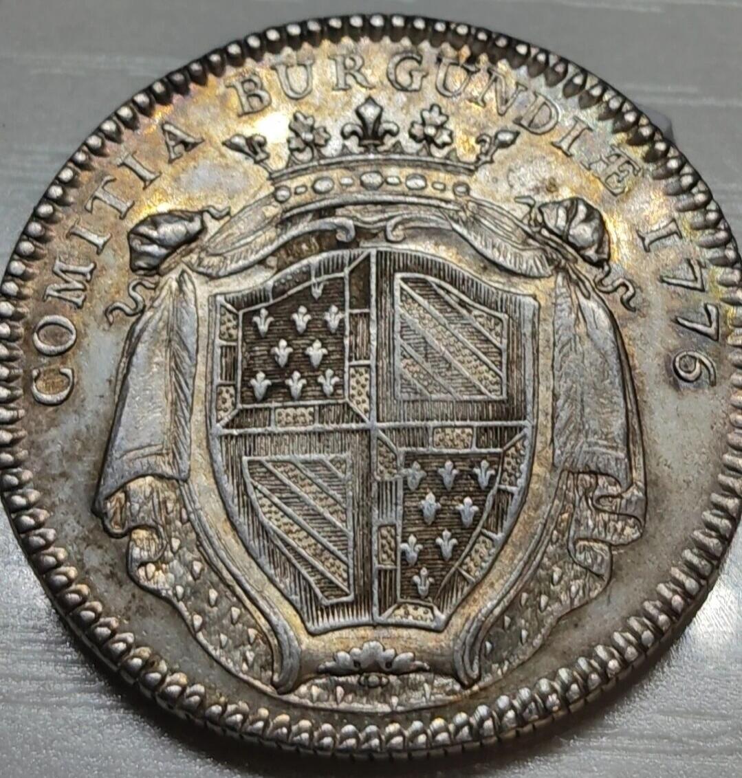 法国路易十六时期1776年勃艮第地方议会银质代用币