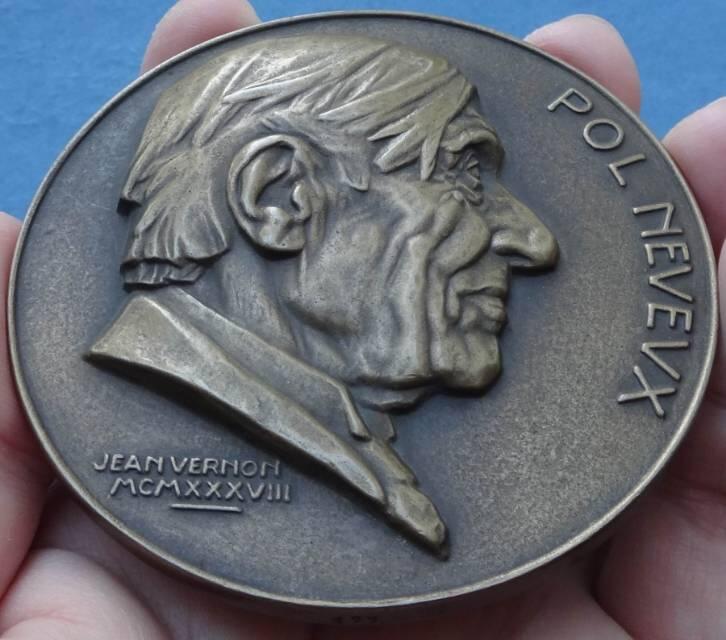 法国1938年SFAM协会限量浇铸铜章作家波尔·内沃