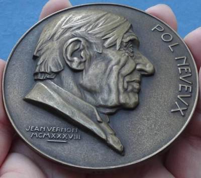 法国1938年SFAM协会限量浇铸铜章作家波尔·内沃