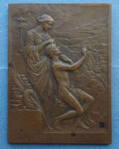 法国1904年矩形铜章眼科专家弗提诺斯·帕纳斯