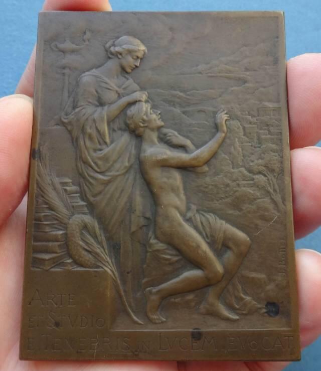 法国1904年矩形铜章眼科专家弗提诺斯·帕纳斯