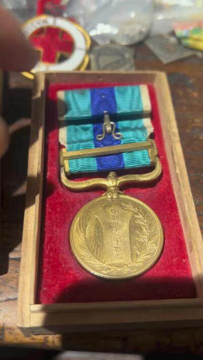 明治三十七八年从军记章原盒好品