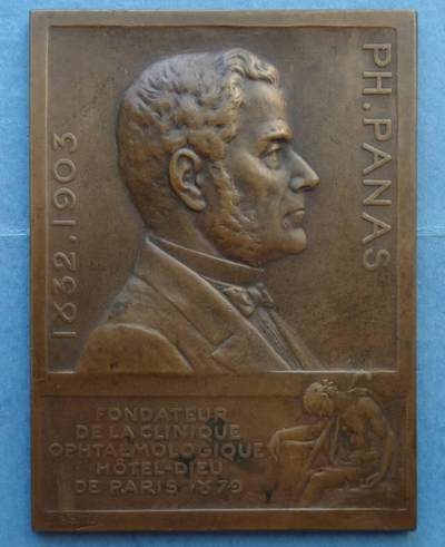 法国1904年矩形铜章眼科专家弗提诺斯·帕纳斯