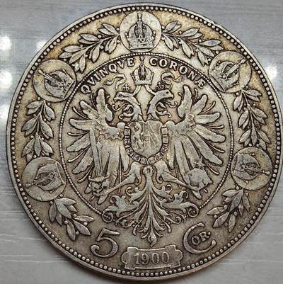 奥匈帝国1900年弗朗茨·约瑟夫一世5克朗大银币