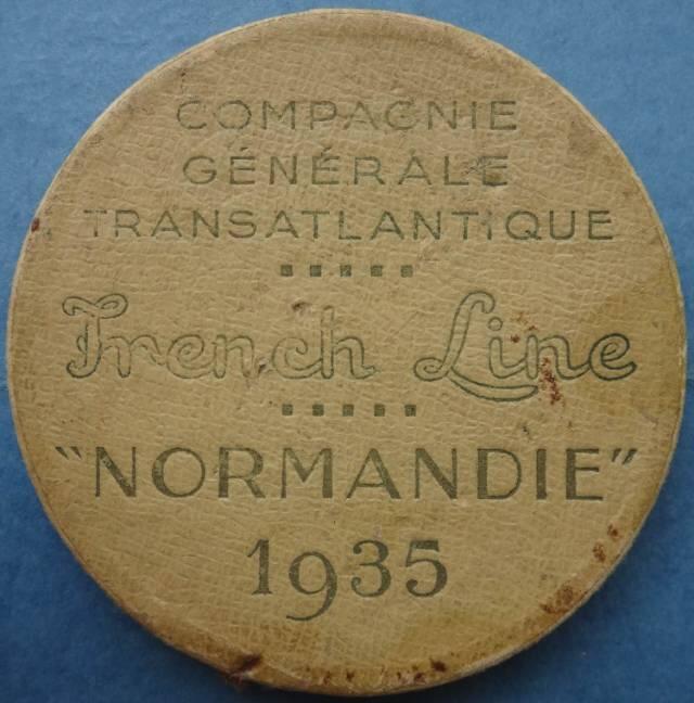法国1935年原盒铜章诺曼底号豪华邮轮