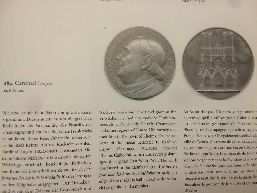 法国1928年SFAM协会精品浇铸铜章兰斯主教吕松