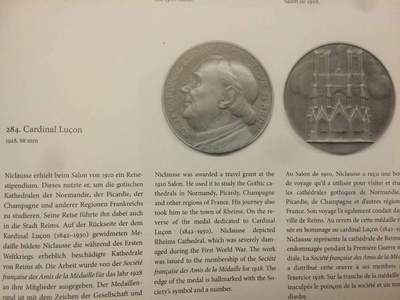 法国1928年SFAM协会精品浇铸铜章兰斯主教吕松