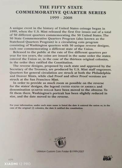 美国50州25美分纪念币（1999-2008）币面图案全解析