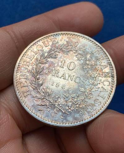 拍到一枚1966年大力神10法郎，2026/2/8