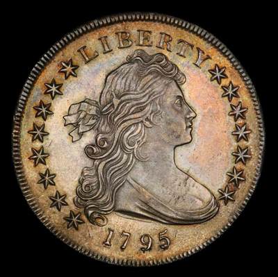 1795年美国飘发自由女神1美元银币