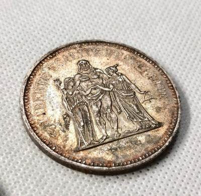 1976年50法郎大力神，心心念的币收到啦。2026/2/8