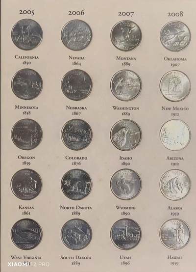 美国50州25美分纪念币（1999-2008）币面图案全解析
