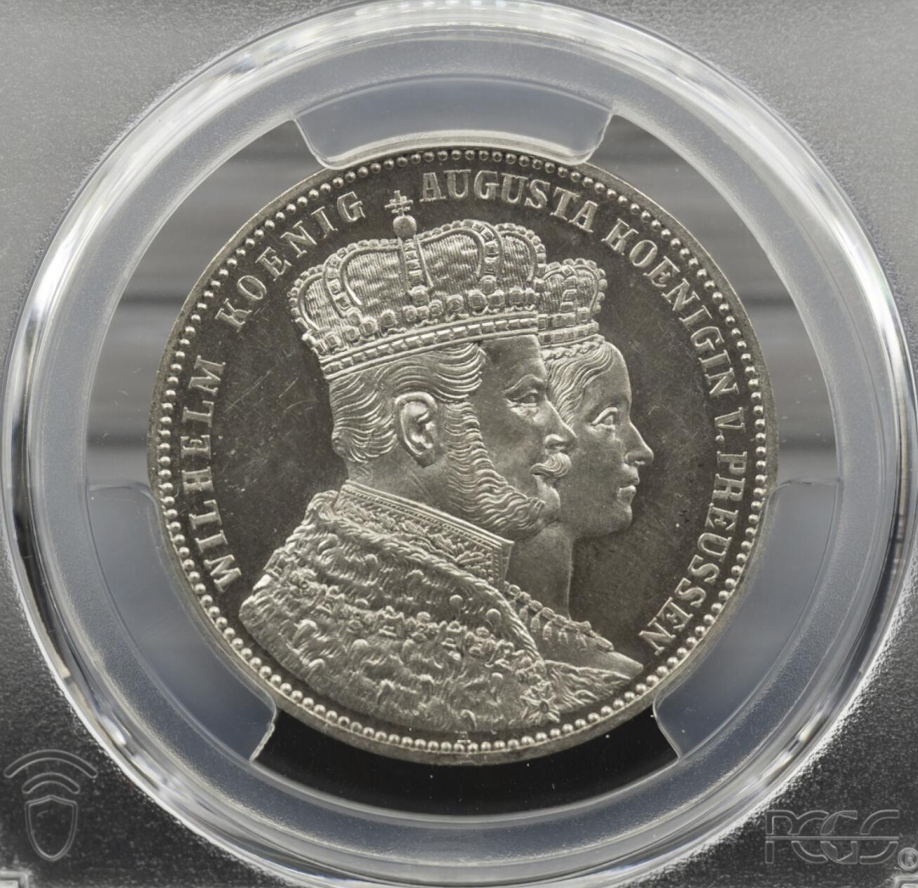【钱币的故事】1861 年普鲁士国王与奥古斯塔王后加冕纪念银币，毛衣泰勒
