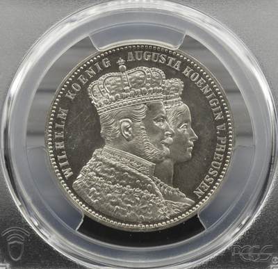 【钱币的故事】1861 年普鲁士国王与奥古斯塔王后加冕纪念银币，毛衣泰勒