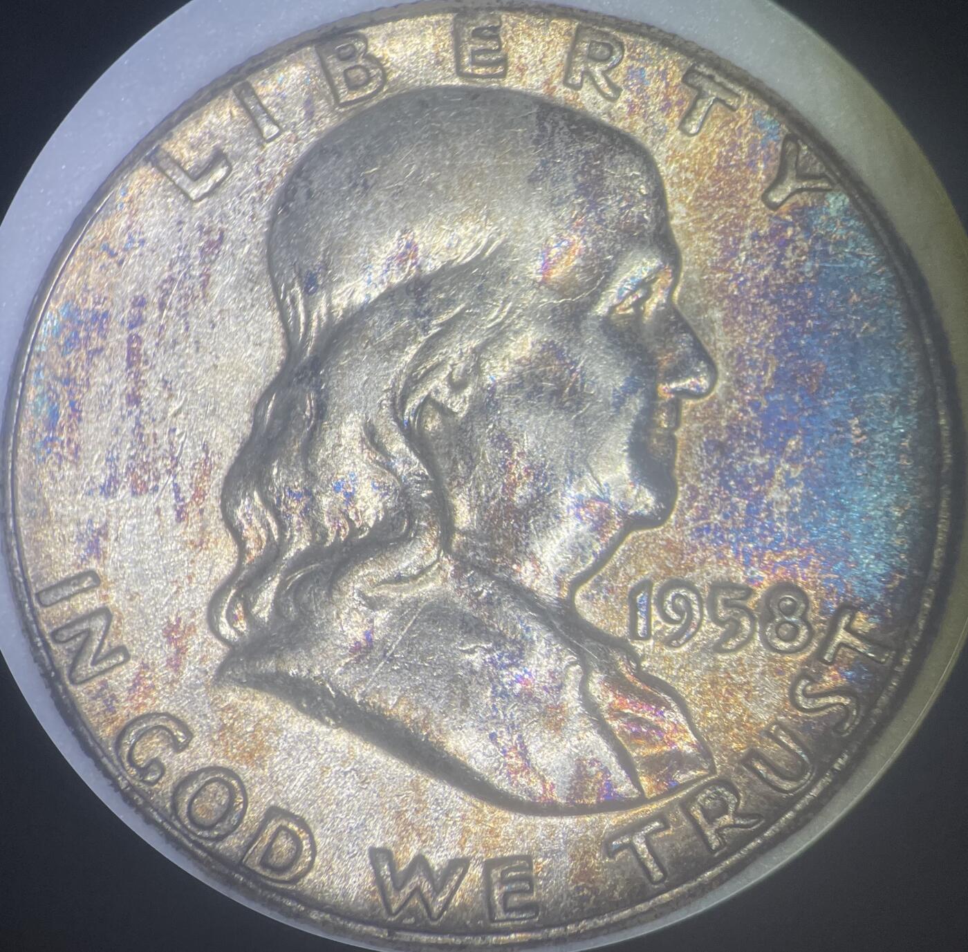 美国富兰克林半美元1958P-type I 。