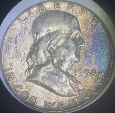 美国富兰克林半美元1958P-type I 。