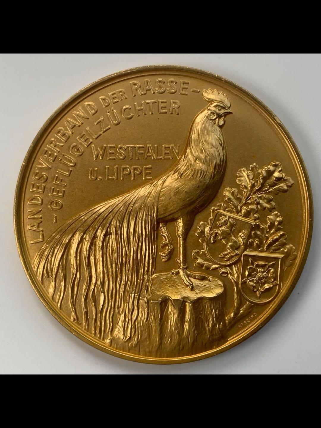 1900年德國农业、园艺、畜牧博览会纪念镀金铜章