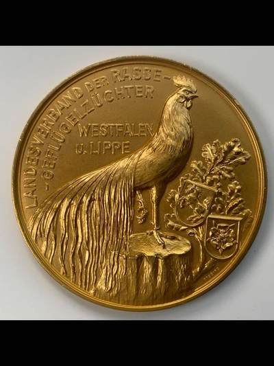 1900年德國农业、园艺、畜牧博览会纪念镀金铜章