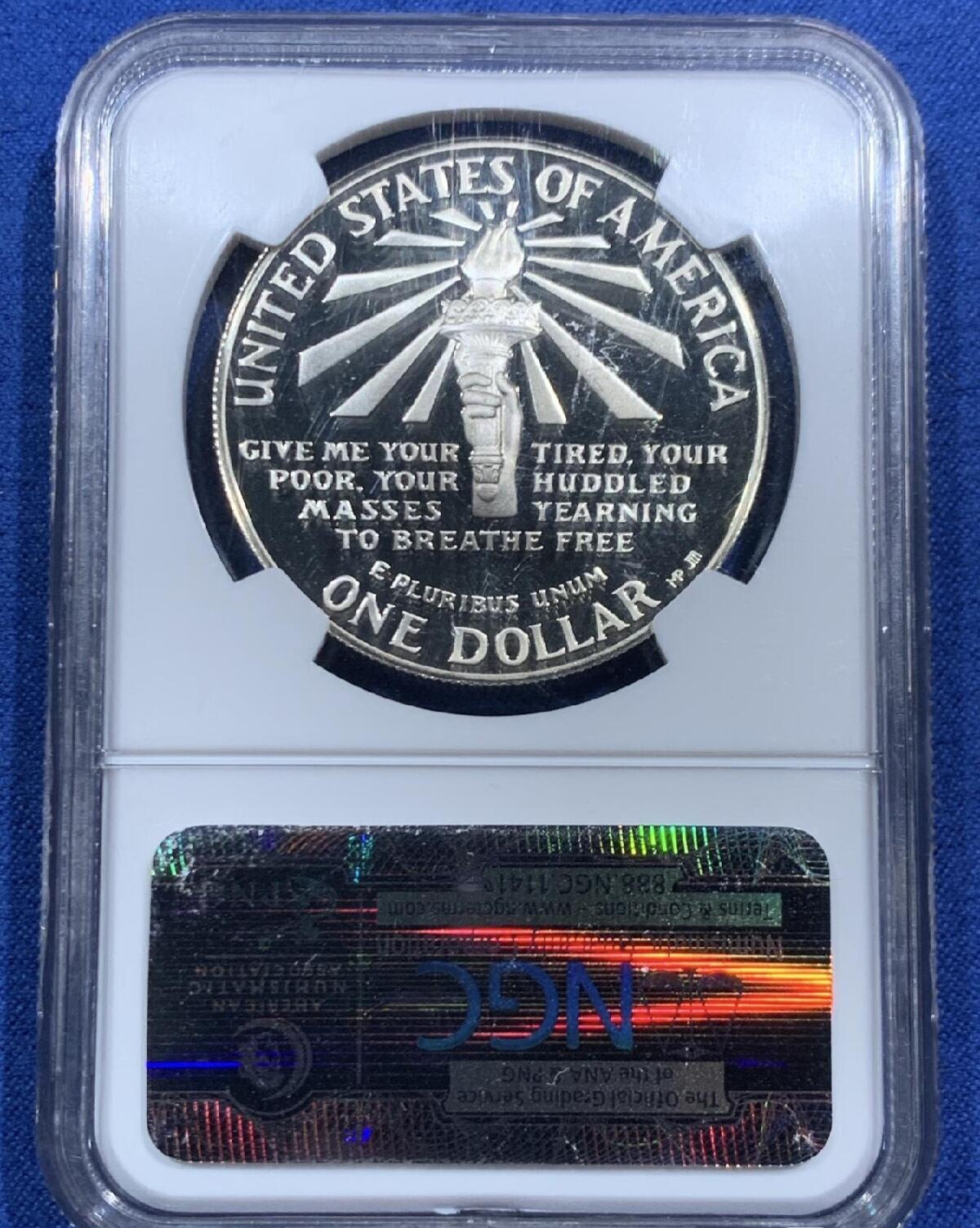 【已换藏】美国1986年自由女神百年精制纪念银币。2026/2/10
