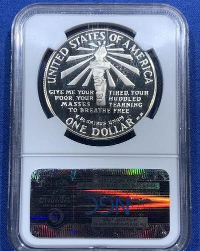 【已换藏】美国1986年自由女神百年精制纪念银币。2026/2/10