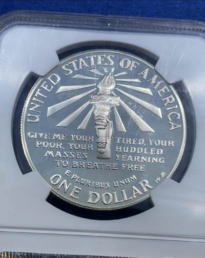 【已换藏】美国1986年自由女神百年精制纪念银币。2026/2/10