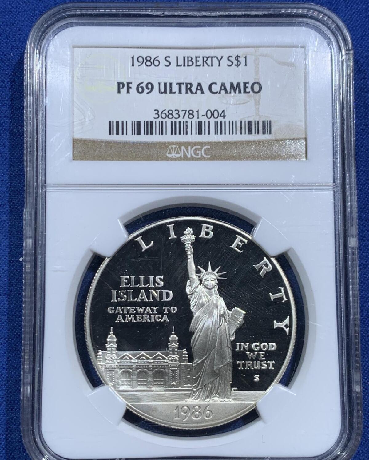 【已换藏】美国1986年自由女神百年精制纪念银币。2026/2/10