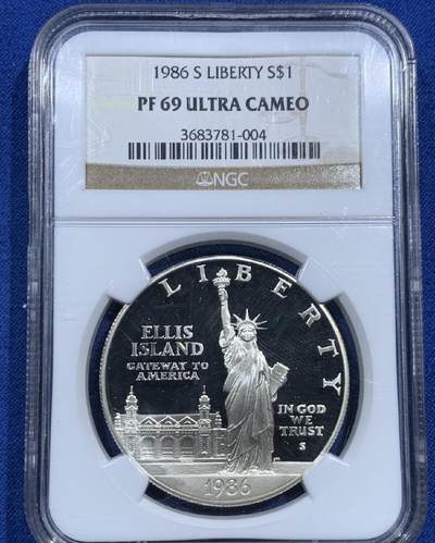 【已换藏】美国1986年自由女神百年精制纪念银币。2026/2/10