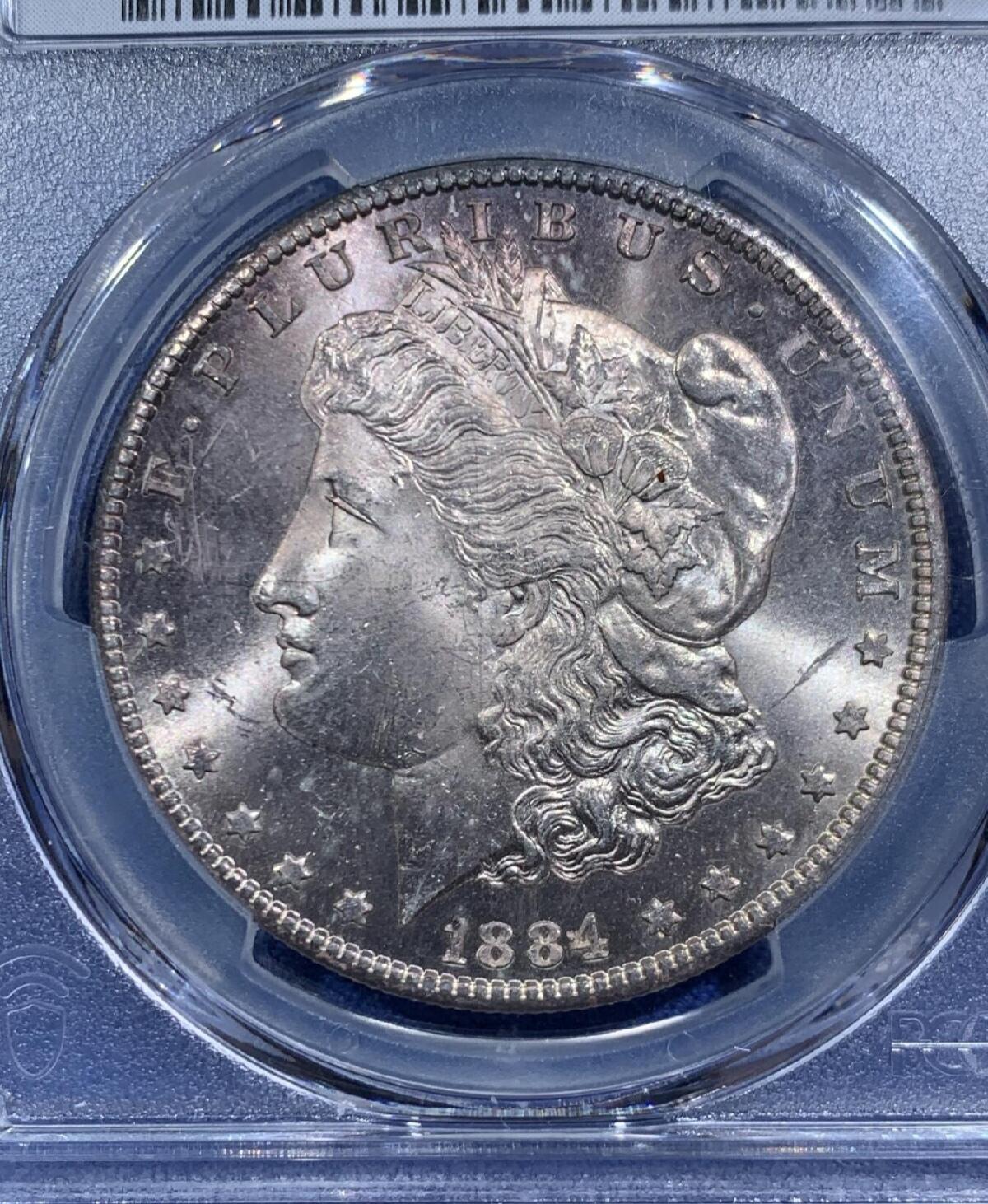 【美】PCGS MS64 美国 1884 CC 摩根1美元银币！2026/2/10