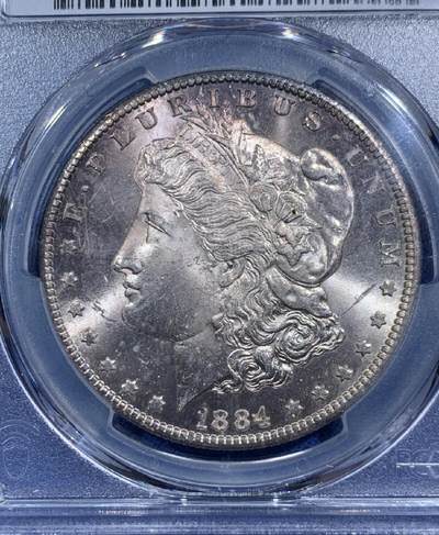 【美】PCGS MS64 美国 1884 CC 摩根1美元银币！2026/2/10