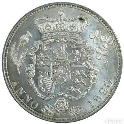 1820年英国乔治四世加冕半克朗银币