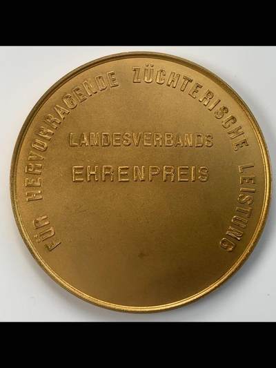 1900年德國农业、园艺、畜牧博览会纪念镀金铜章