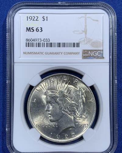 【美】NGC MS63 美国1922年和平鸽1元银币 2026/2/11