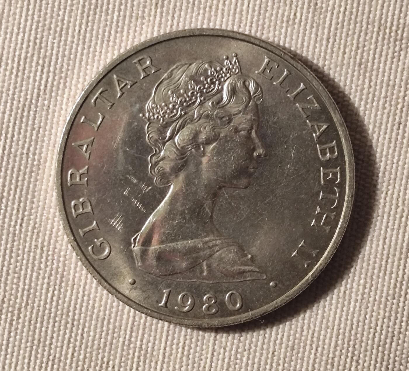 1980年直布罗陀纳尔逊纪念币（铜镍币）