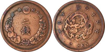 出现在江户川乱步小说里的日本明治二钱铜币