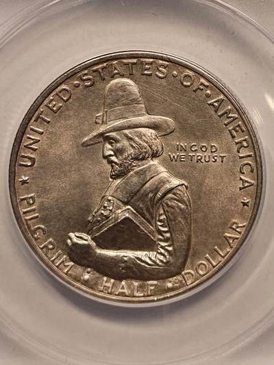 1920年美国朝圣者300周年半美元纪念银币