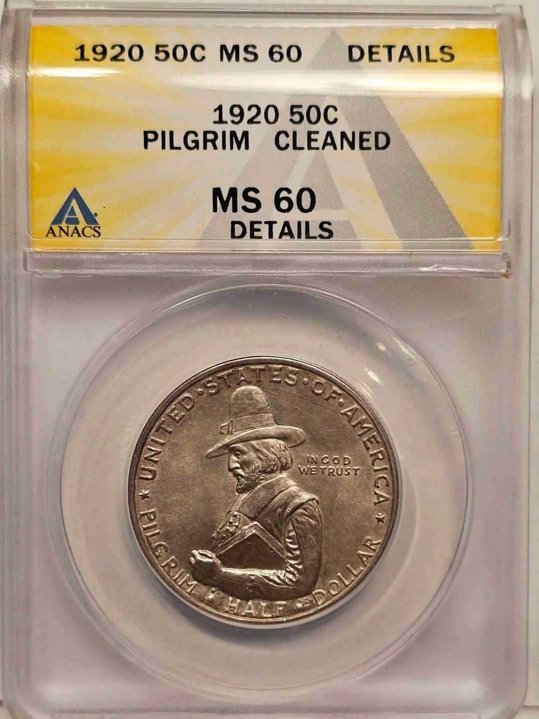 1920年美国朝圣者300周年半美元纪念银币