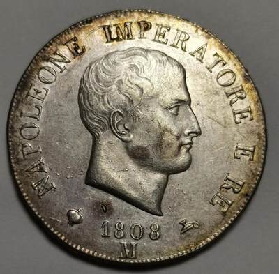 意大利王国（拿破仑时期）1808年M版5里拉银币