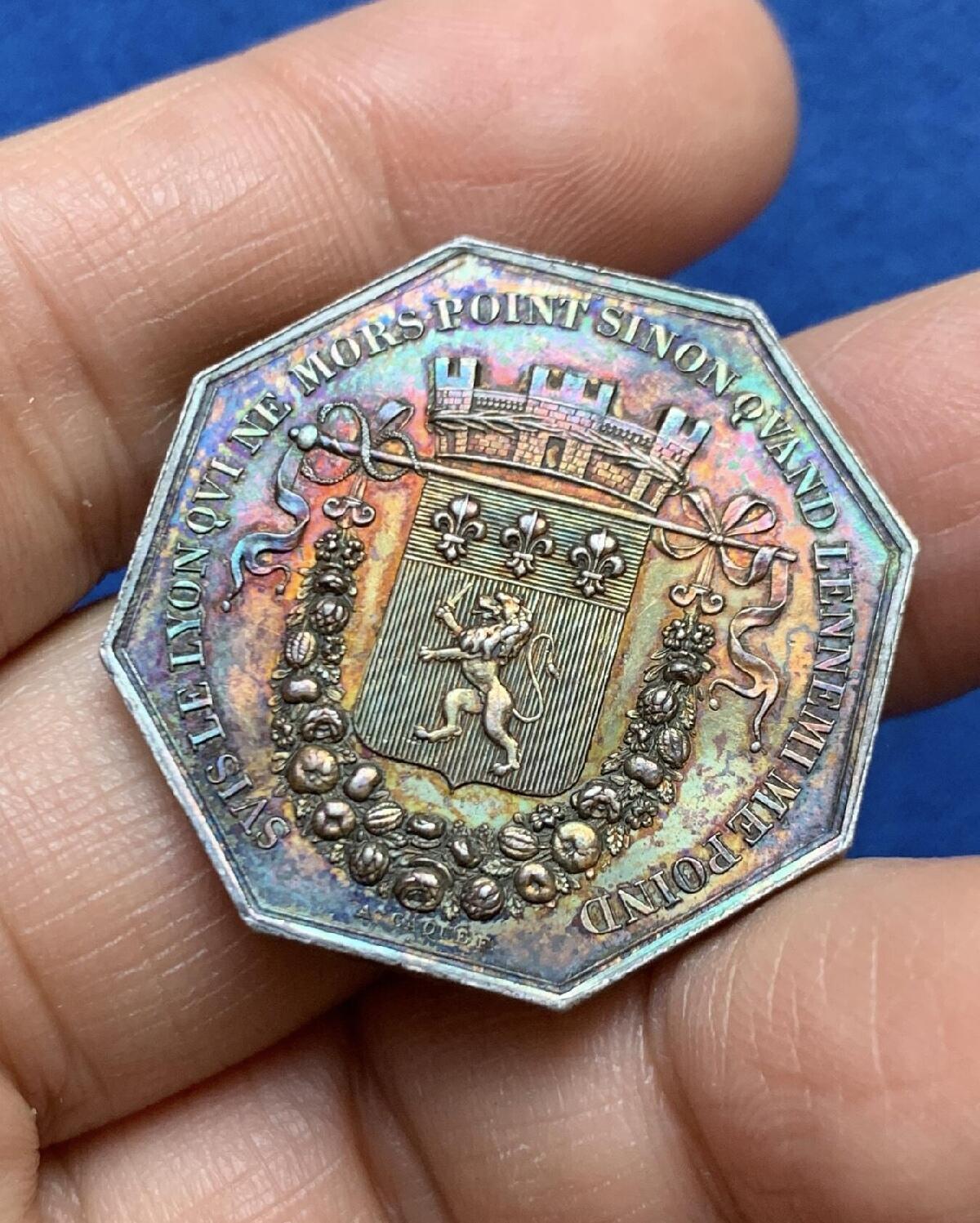 【美】法国里昂商会八角银质代币，2026/2/14