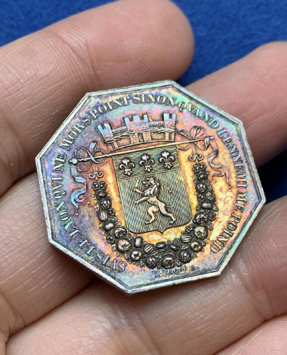 【美】法国里昂商会八角银质代币，2026/2/14