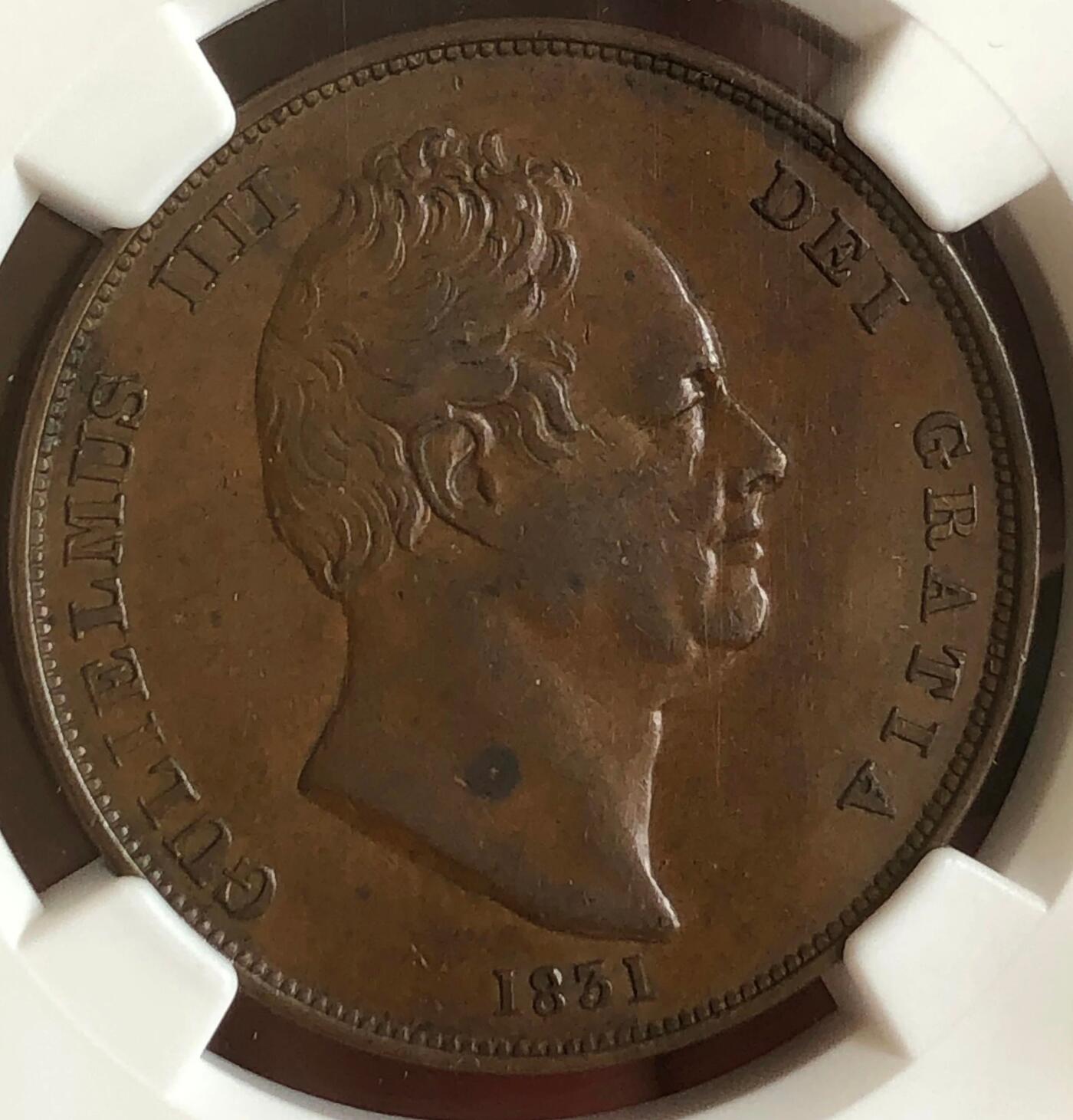 1831年英国威廉四世1便士铜币