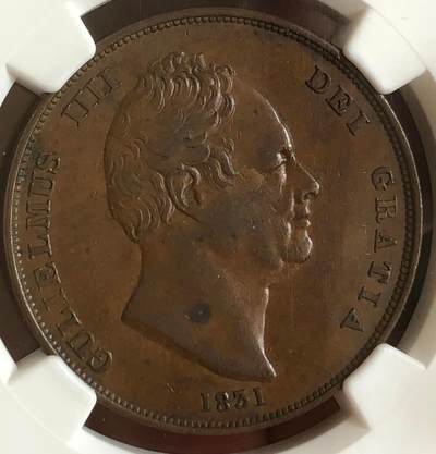 1831年英国威廉四世1便士铜币