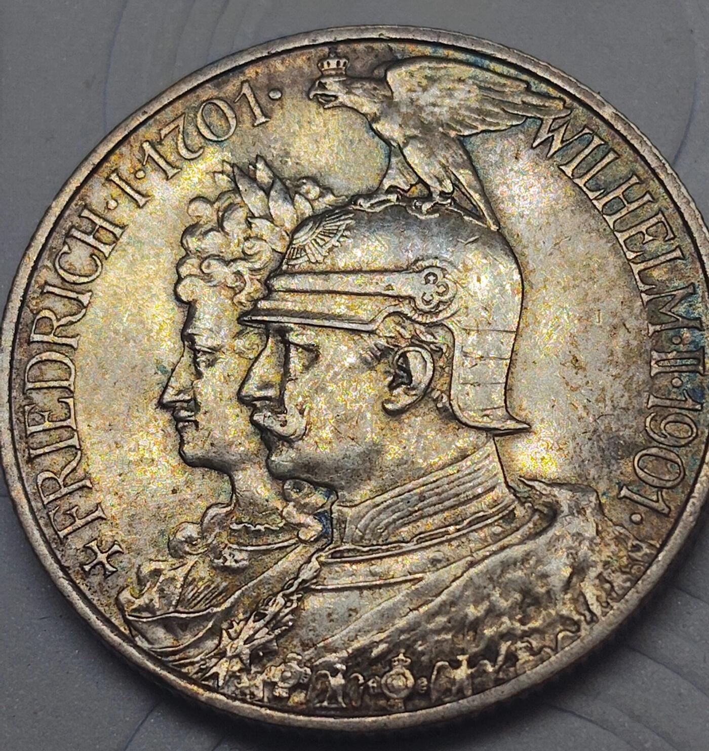 1901年德意志帝国普鲁士王国2马克纪念银币