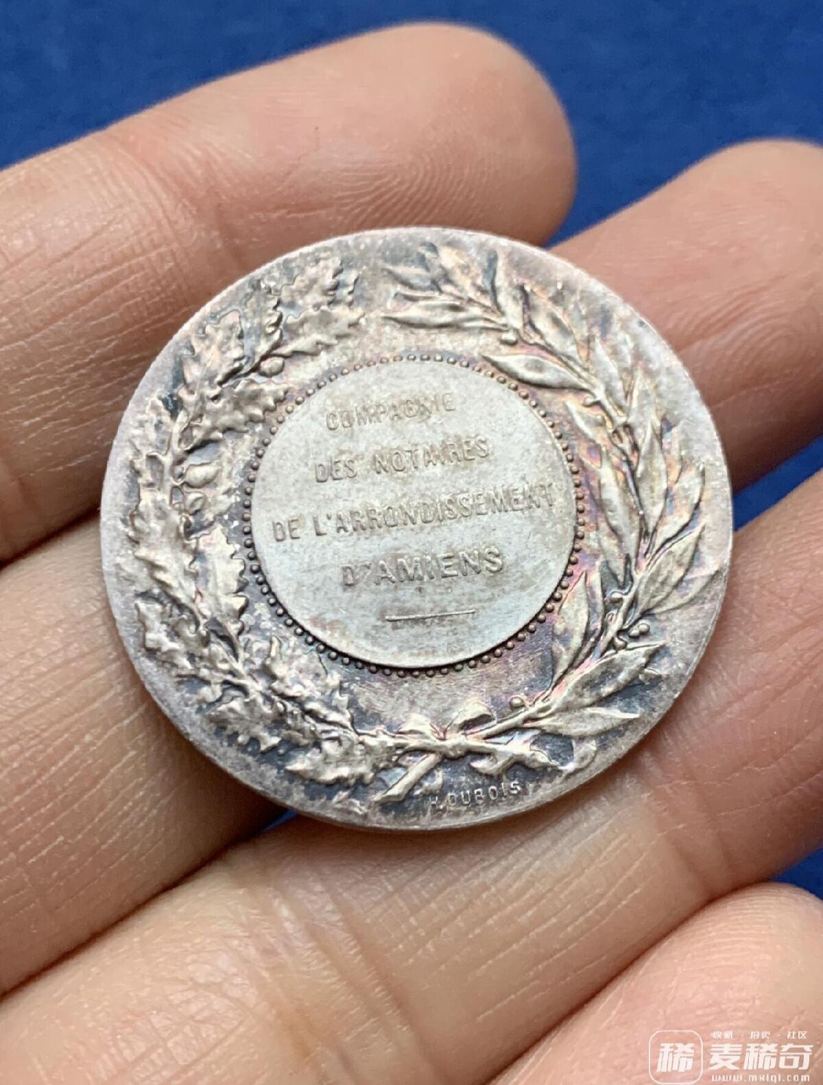 法国玛丽安娜 亚眠公证人银质代币，2026/2/16