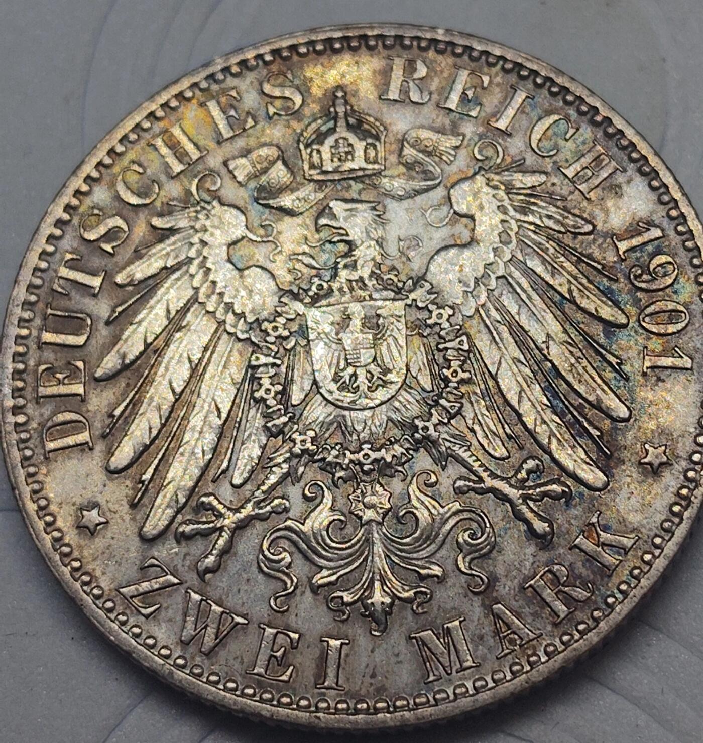 1901年德意志帝国普鲁士王国2马克纪念银币