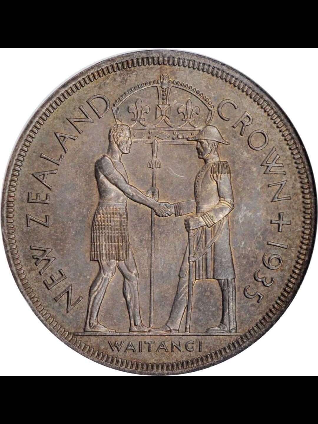 新西兰1935年纪念怀唐伊克朗银币