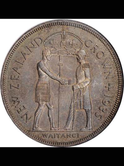 新西兰1935年纪念怀唐伊克朗银币